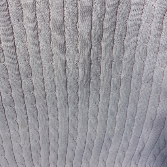 Karen Scott Cable Knit Slim Fit Pastel Pink Sweater cotton size Small - Picture 3 of 5